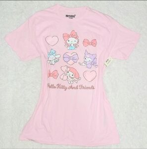 Aeropostale Pink Hello Kitty & Friends Oversized Graphic Tee Women's Small! NWT